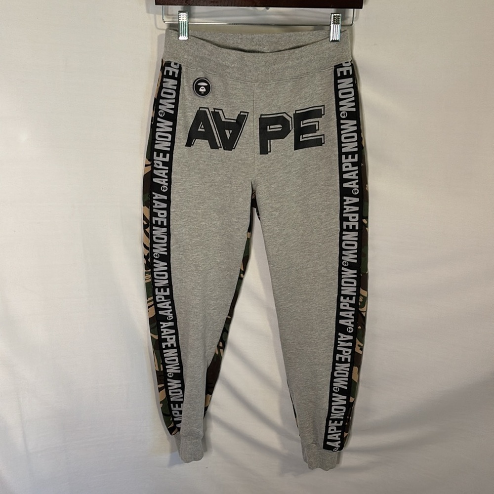 AAPE  Gray Green CAMO SWEATPANTS Lounge Pant jogger - Picture 3 of 8